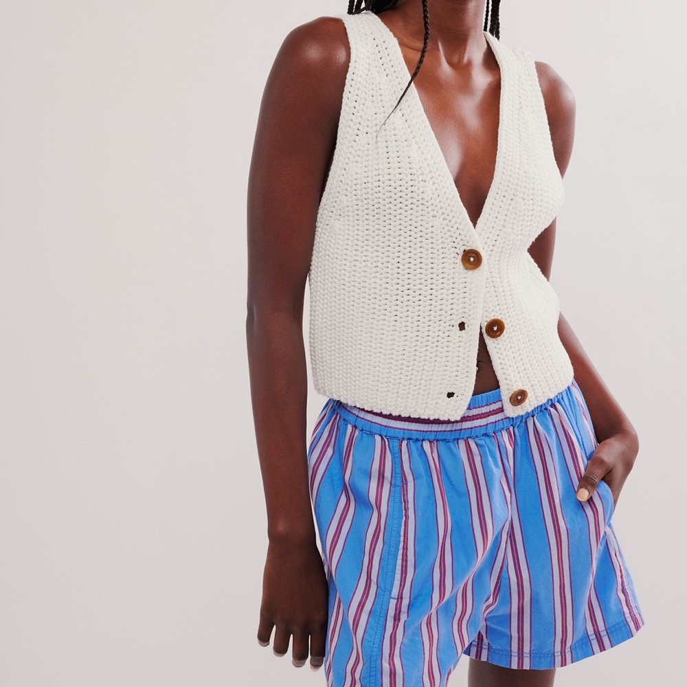 Free People Cream V-Neck Sweater Vest - Picture 8 of 9